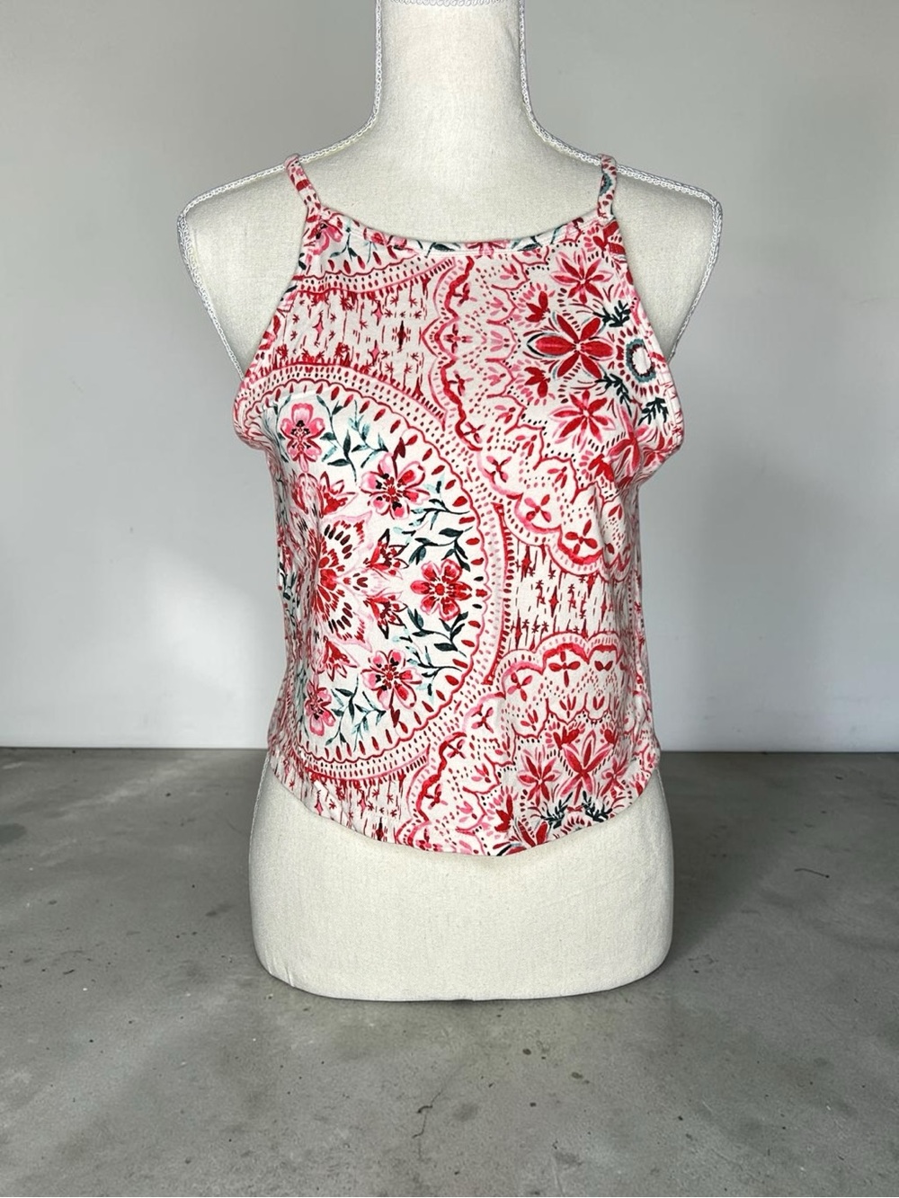 torrid Red and White Floral Halter Cami
